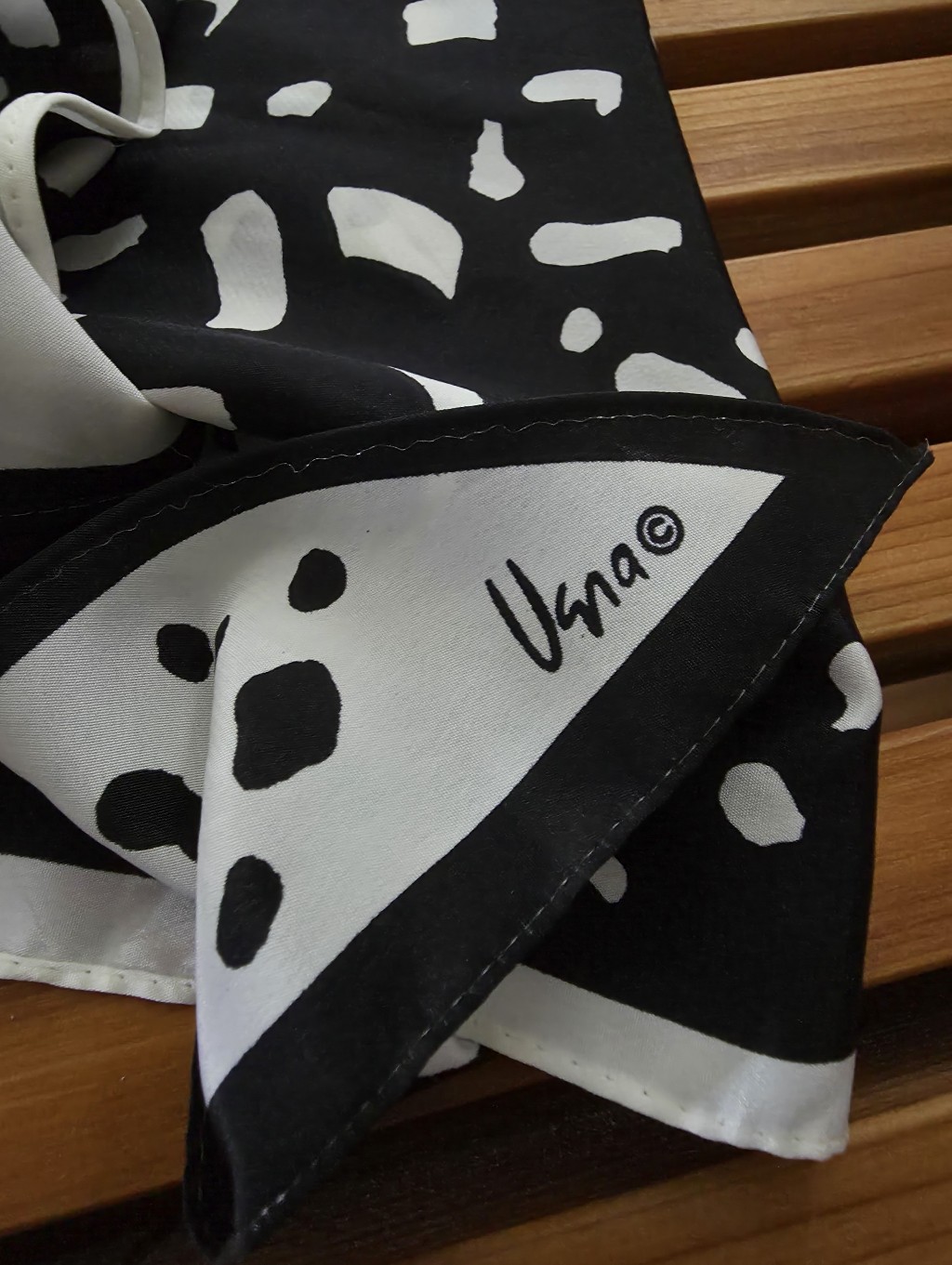 Vera Neumann Black & White Abstract- Polka Dot Silk Scarf